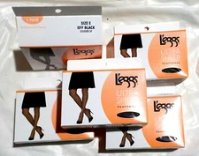 5-Pair Hose New Pantyhose L'eggs Ultra Sheer Reinforced-Panty DG0005 Off-Black E
