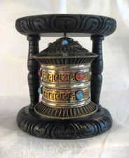 Tibetan Buddhism Two Line Om Mani Padme Hum Wall Mounted Prayer Wheel India