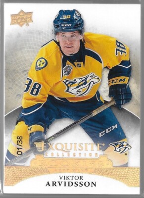 2015-16 Viktor Arvidsson Exquisite Collection Gold Spectrum Rookie RC 01/38