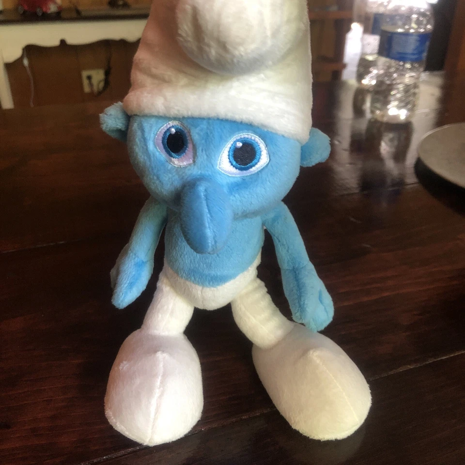 The Smurfs 2013 Happy Clumsy Smurf Plush Stuffed Animal Toy Blue 7” - Image 4 of 4