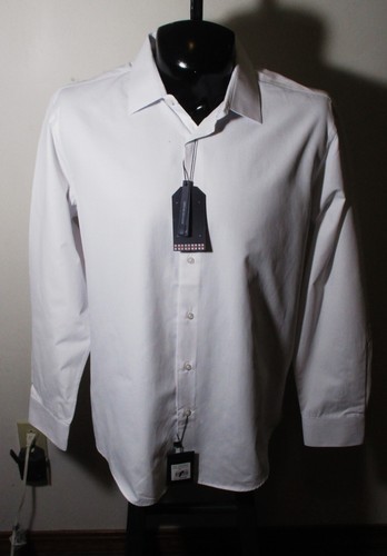 Men's BEN SHERMAN White Slim Fit Long Sleeve Dress Shirt Size 17/17.5/34-35 NWT