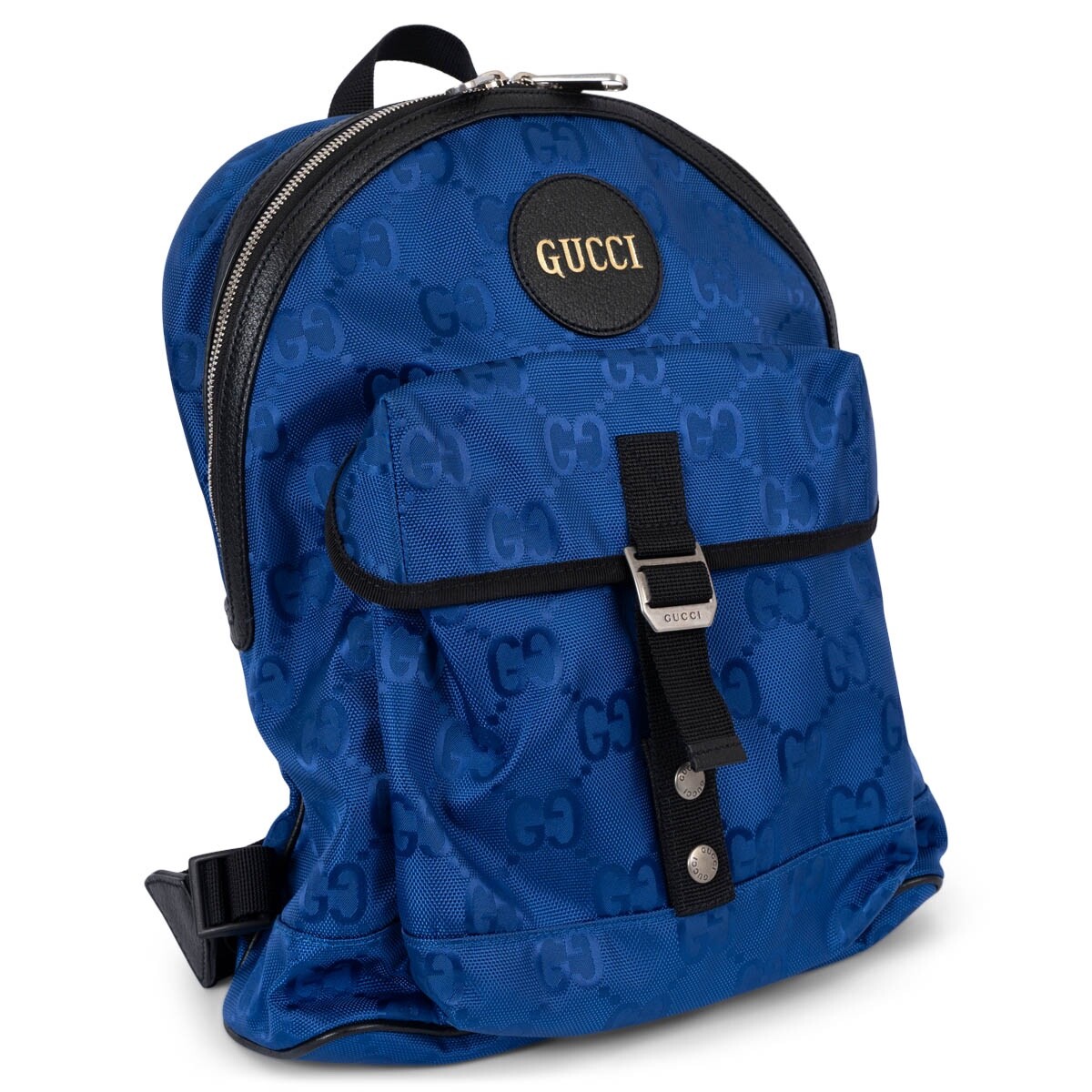 69760 auth GUCCI blue black GG MONOGRAM ECONYL OFF THE GRID