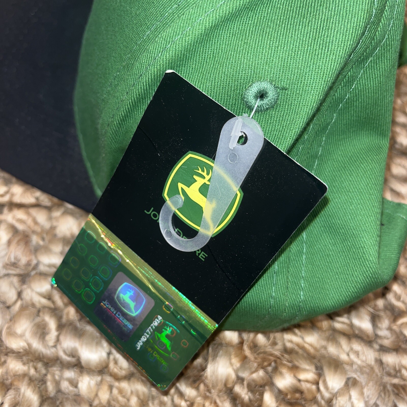 John Deere Snapback Black Patch Hat Cap Green Tra… - image 3
