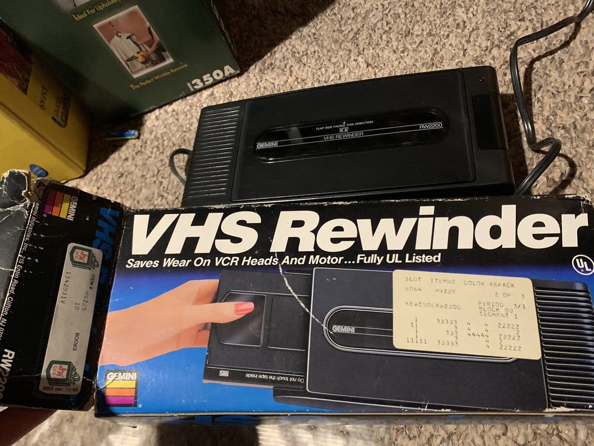 Gemini Vhs Rewinder RW2200 vINTAge Black RARE w original box
