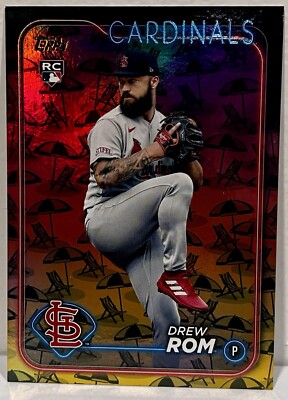 2024 Topps Series 2 - #476 Drew Rom (RC) 13/50 Beach Umbrella Parallel 
