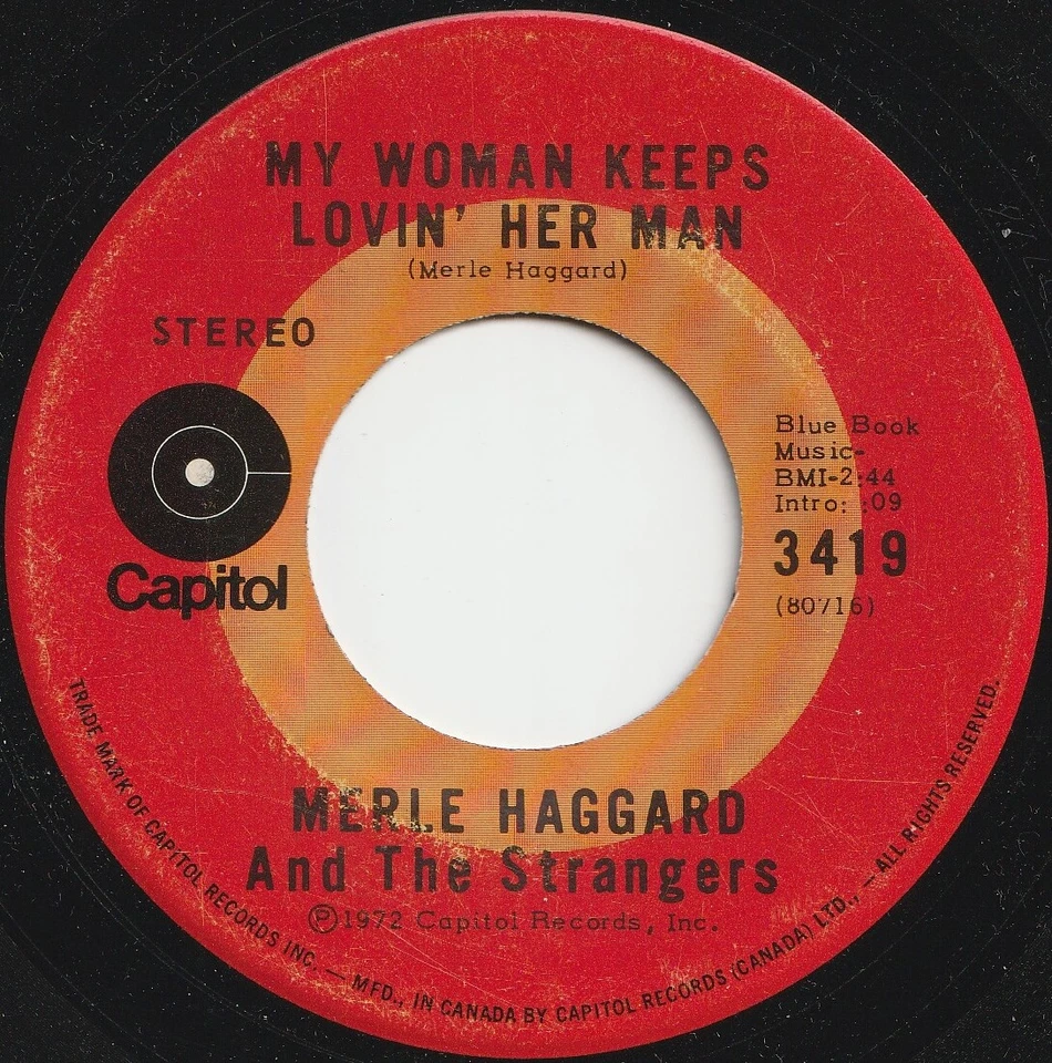MERLE HAGGARD - IT'S NOT LOVE / MY WOMAN KEEPS LOVIN' - VERY RARE 45 - CANADA! - Image 4 of 4