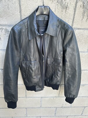 90s 初期 Costume National Homme レザージャケット Men's Black Leather CoSTUME NATIONAL Homme Motorcycle Jacket 52/42