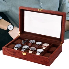 Luxury Grain Watch Storage Box Display Case Holder For Watch 6/10/12Slot TOP