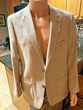VTG Alan Flusser STRETCH TAN Sport Coat Blazer MED NWTS ORIG 140  