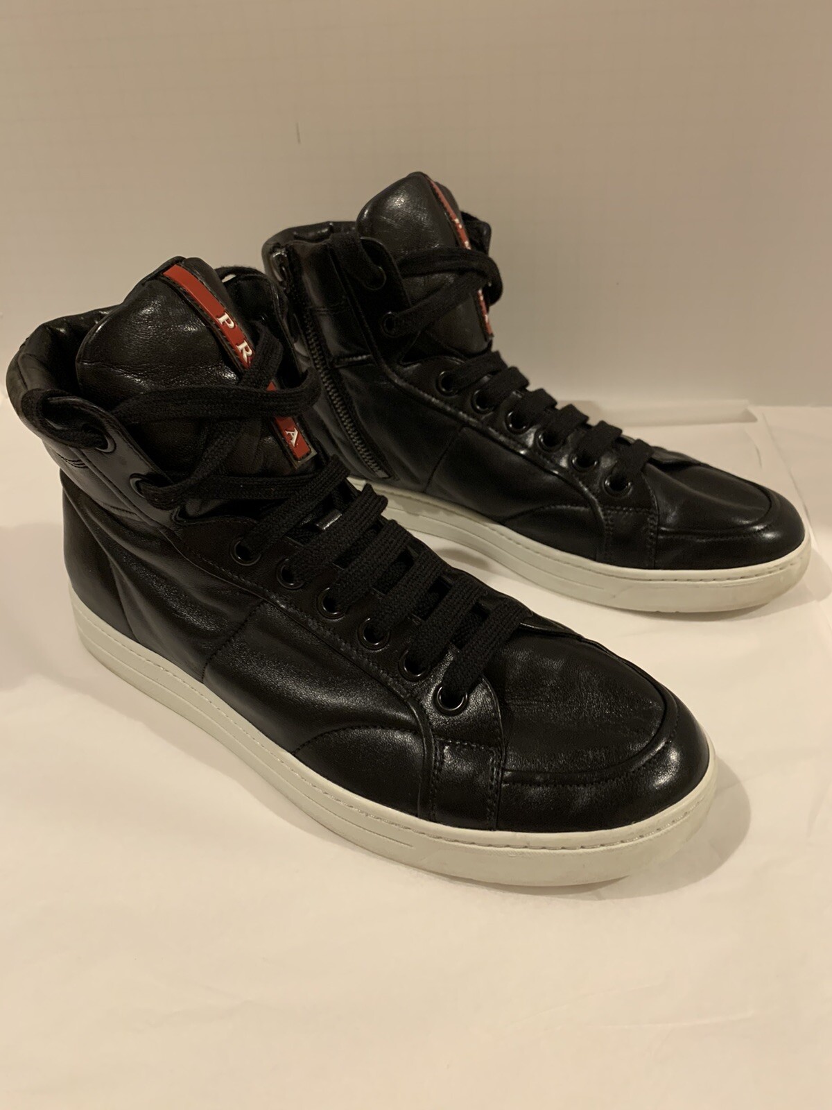 Prada Mens Nylon \u0026 Leather High Top 
