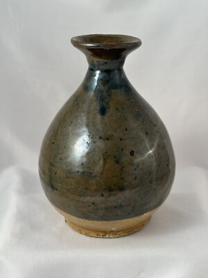 Antique Chinese Hunan Glazed Yuhuchun Pear Form Wine Bottle Provincial 7” x  5” M