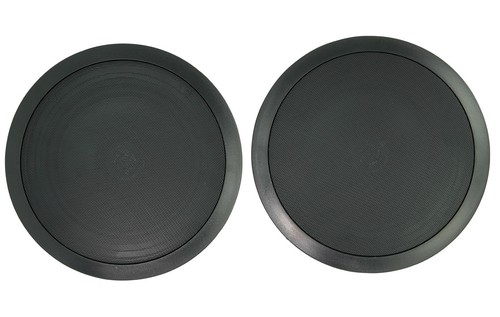 (2) Rockville CC80T Black 8" Commercial 70v Ceiling Speakers For Restaurant/Bar