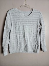 Style Co The Essentail Sweatshirt Gray Striped Sweatshirt Size PM