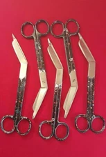 NEW 5 LISTER BANDAGE SCISSORS 7.25" STYLEMATE ROUND PATTERN BLACK-HIGH QUALITY