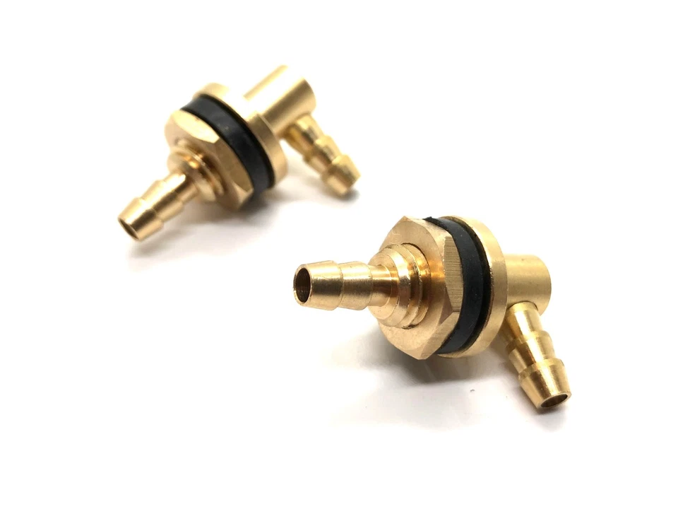 2PCS Copper Fuel Tank Nipple Fuel Line Connector L26.5xD14xd4.5xd4.5mmxM8 Thread - Image 2 of 2