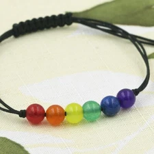 rainbow bracelet String Bracelet Rainbow natural bead Adjustable gift ideas