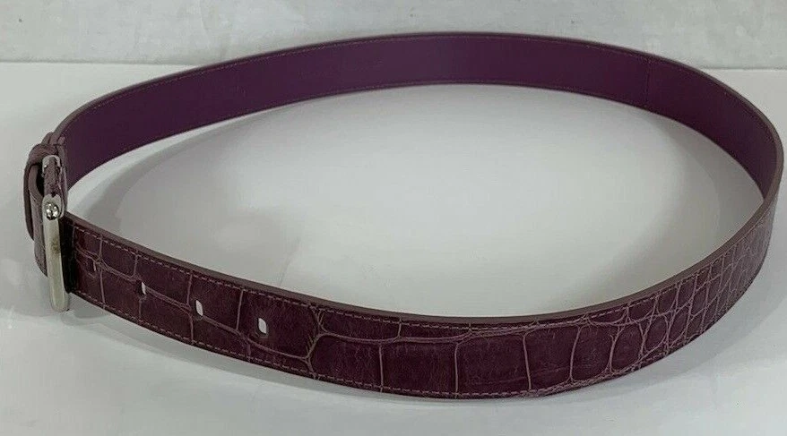 BALLY Purple Crocodile and Leather Unisex Belt Ecleo 95/38 - Image 3 of 4