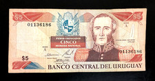 1997 URUGUAY ~ 5 PESOS ~ P#73 ~ AM1