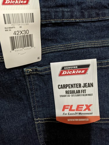 Pantalones de mezclilla de carpintero Dickies genuinos para hombre calce regular elásticos pierna recta - Imagen 14 de 17