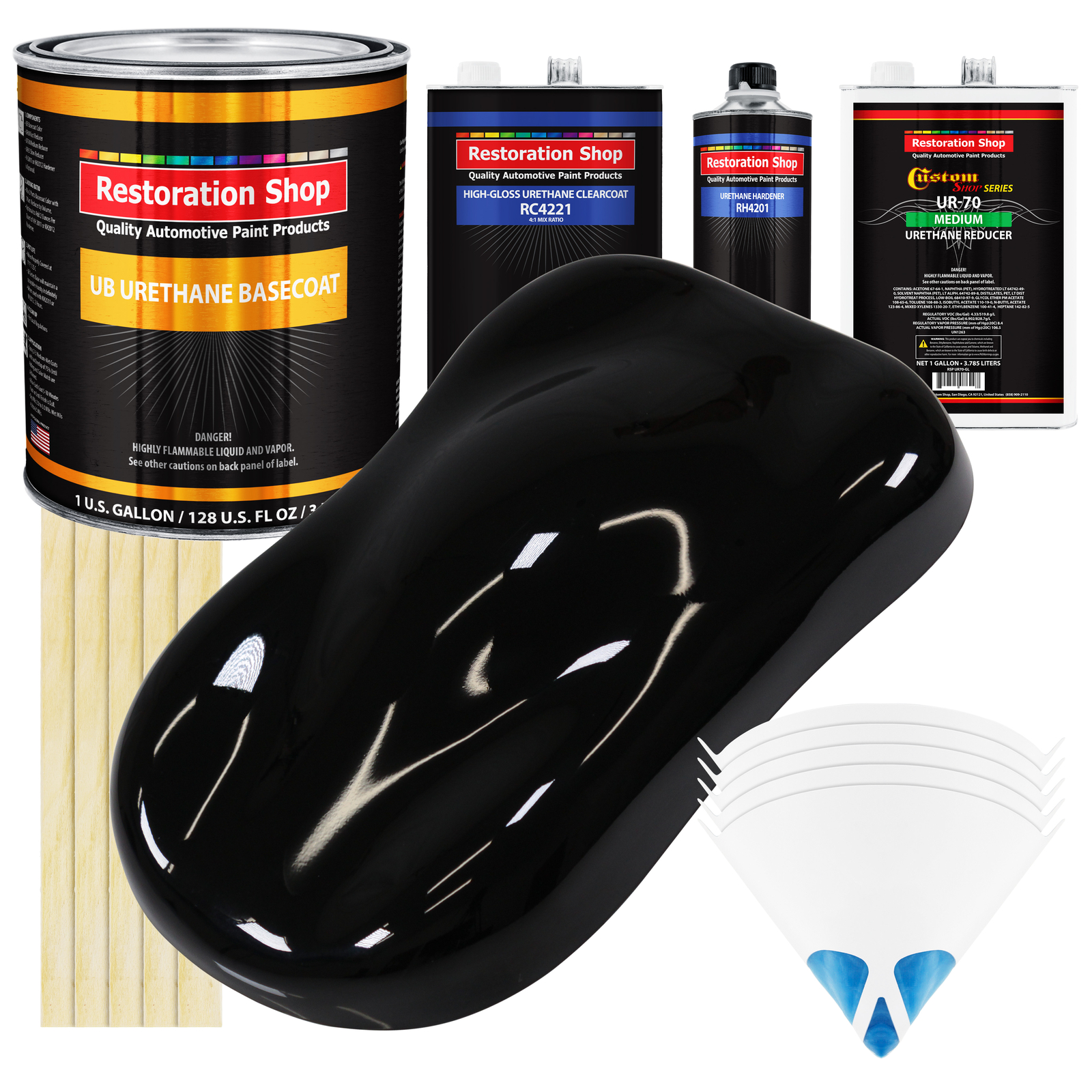 Jet Black Gallon URETHANE BASECOAT CLEARCOAT Car Auto Paint Kit