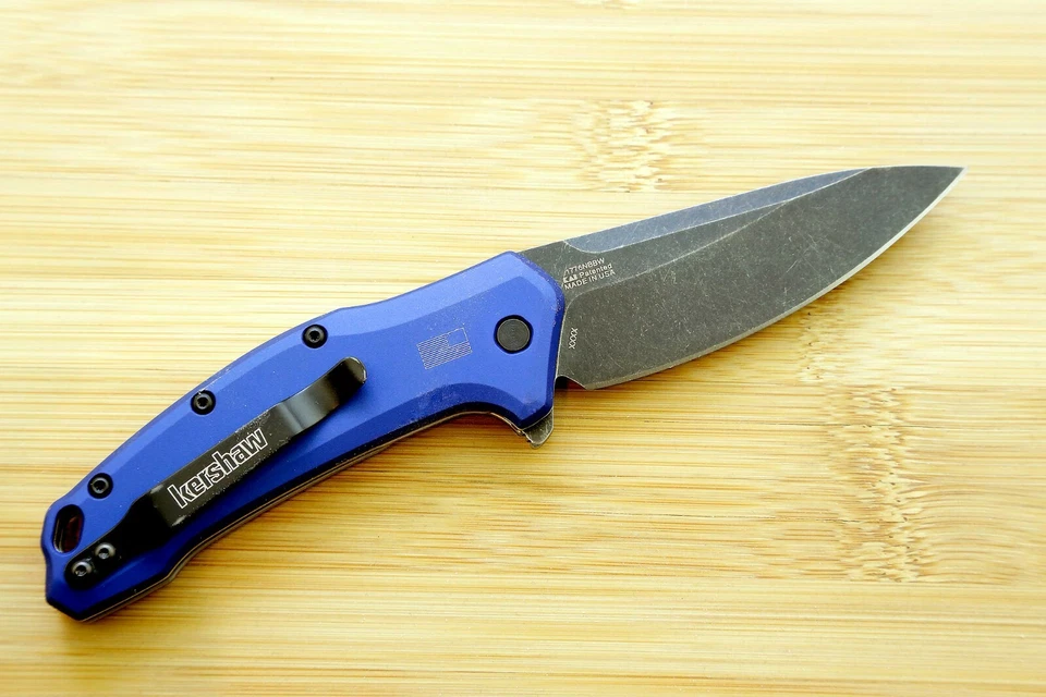 1776NBBW Kershaw Link Drop Point Flag Logo Pocket knife assisted opener New Blem - Image 2 of 3