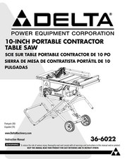 Delta 36-6022 10" Portable Contractors Table Saw Instructions Manual