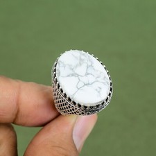 Howlite Gemstone Ring 925 Sterling Silver Designer Rings Available In Ring Size