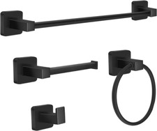 Juego de accesorios de ba o de 4 piezas, acero inoxidable negro mate