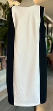 Calvin Klein Sz 20 Sheath Dress Black and White Professional Minimalist
