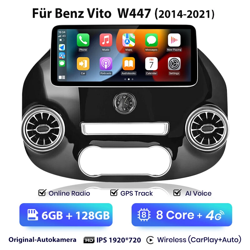 12.3"Android 14 Autoradio 6+128G Für Benz Vito W447 14-24 GPS Navi 4G SWC 8-Kern - Bild 2 von 4