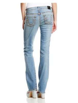 TRUE RELIGION Brand Jeans Women's Super T Yellow Stitch Twist