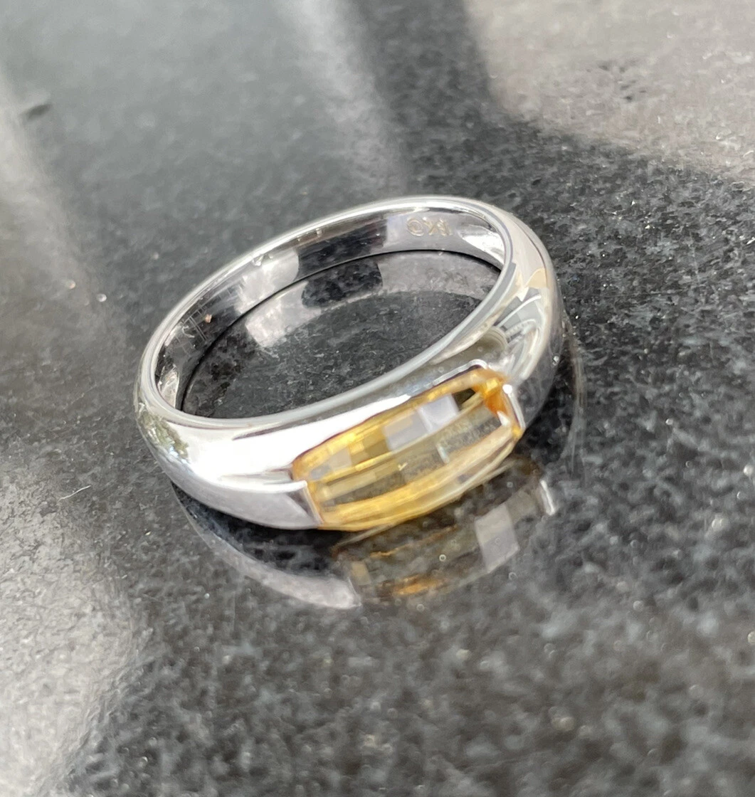 Stylish Citrine and 18k White Gold Ring eBay