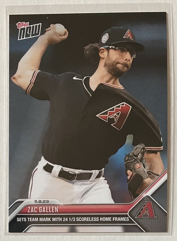 5/8/2023 Topps Now 257 Zac Gallen 24 1/3 Scoreless PR /232 Diamondbacks