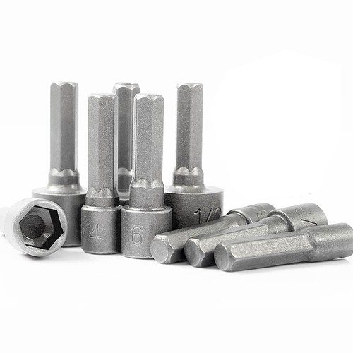 No Magnetic Hex Nut Driver Socket Wrench 1/4" Impact Drill Bit 36mmx 4mm to 1/2" - Picture 3 of 28