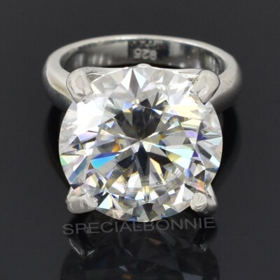 #ad RARE 16.35 Ct Certified White Diamond Solitaire Cocktail Ring FREE Diamond stud $225.00