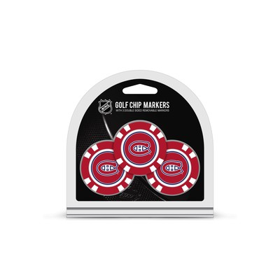 Team Golf Nhl Montreal Canadiens 3 Pack Golf Chip Ball Markers, Poker 