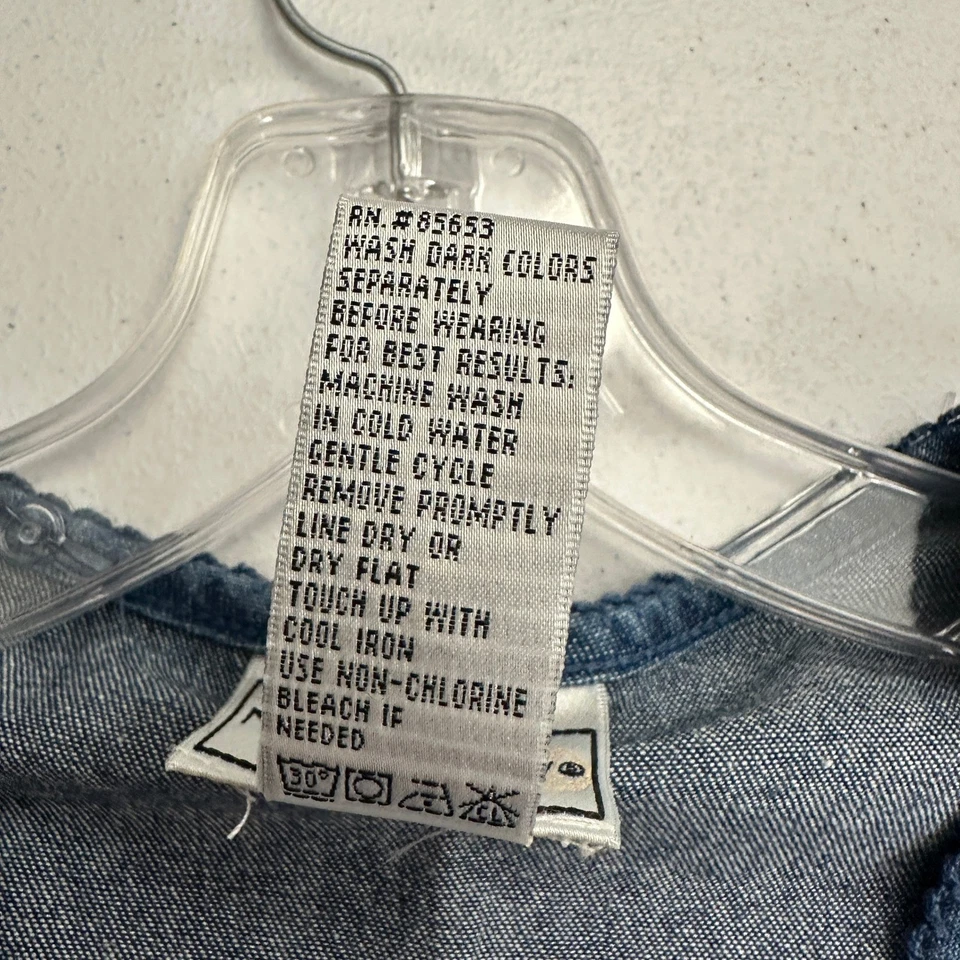 Chaleco vaquero vintage de retazos Cottagecore para mujer talla M bordado floral boho Foto 4 de 4