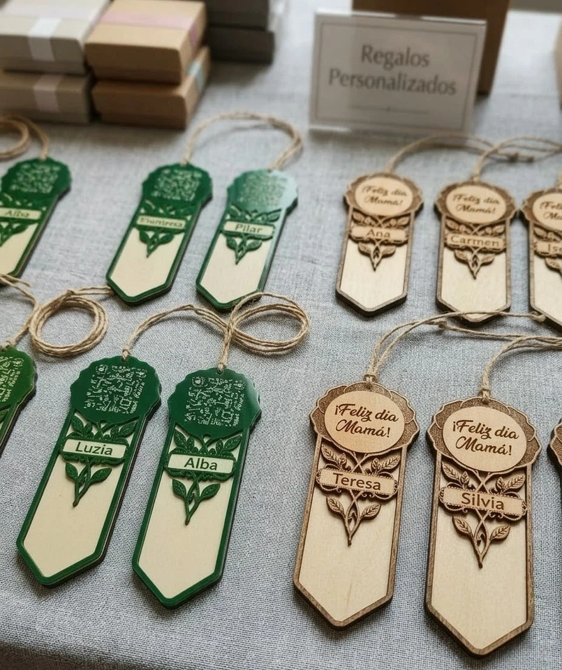 Marcapáginas de madera ó 3D personalizado con QR | Grabado láser | Regalo único - Imagen 1 de 2