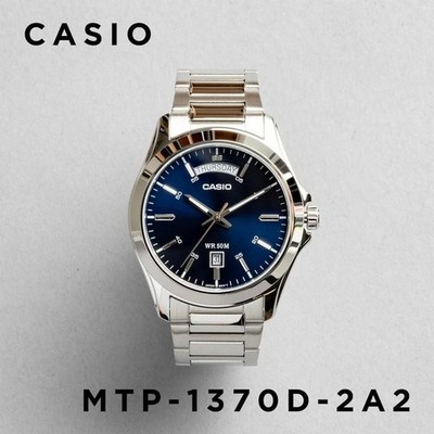 CASIO STANDARD MEN MTP-1370D-2A2 Analog Blue Dial Stainless Watch Japan New