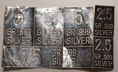 ( 6 ) .999 Fine Silver  Bar 27.5 GR, Great Gift