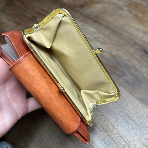 VINTAGE Amity Cowhide Leather Wallet Coin Purse Bifold Cognac Tooled - Picture 7 of 10