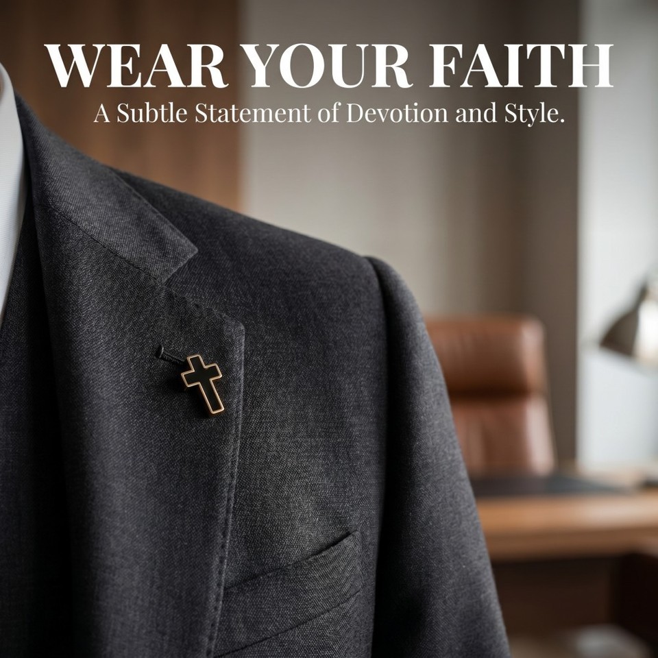 Golden Copper Cross Pin Brooch Durable Unisex Lapel Pin for Suit and ...