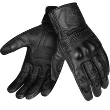 Guanti da Moto in vera pelle Vintage wax cafe racer custom NERO waxed Morbido