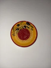 Garlic Grater Plate Citrus Zester Hand Made Painted Spain 4.5 Inches