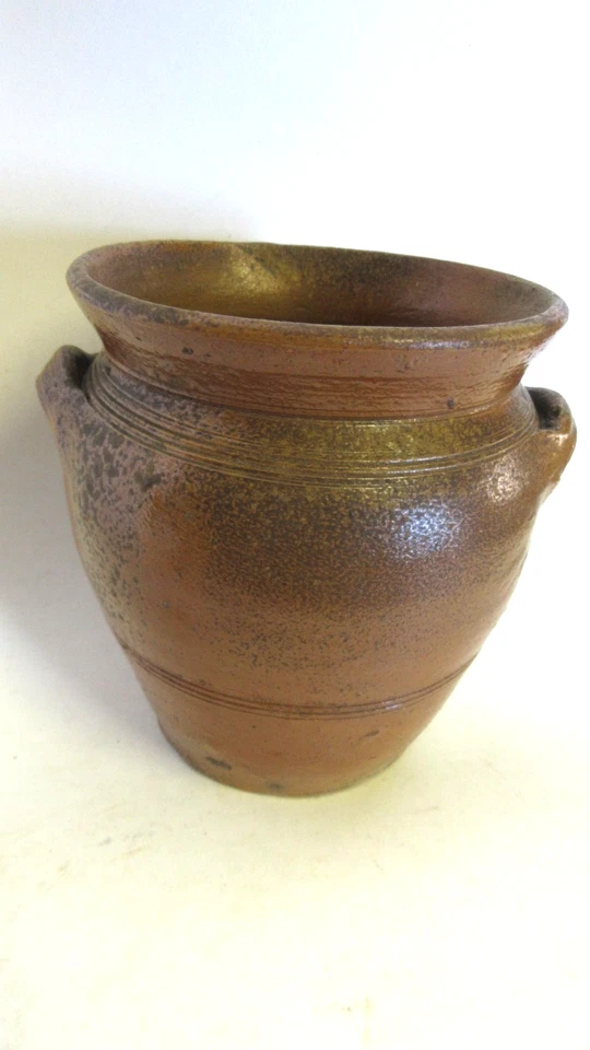 ANCIEN petit pot GRES TERRE CUITE VERNISSEE GRAISSE SUIF HUILE - Photo 4/4