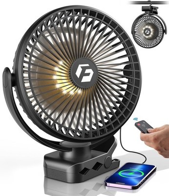 40000mAh Clip on Fan for Golf Cart - 8-inch Portable Rechargeable Fans - Max Up