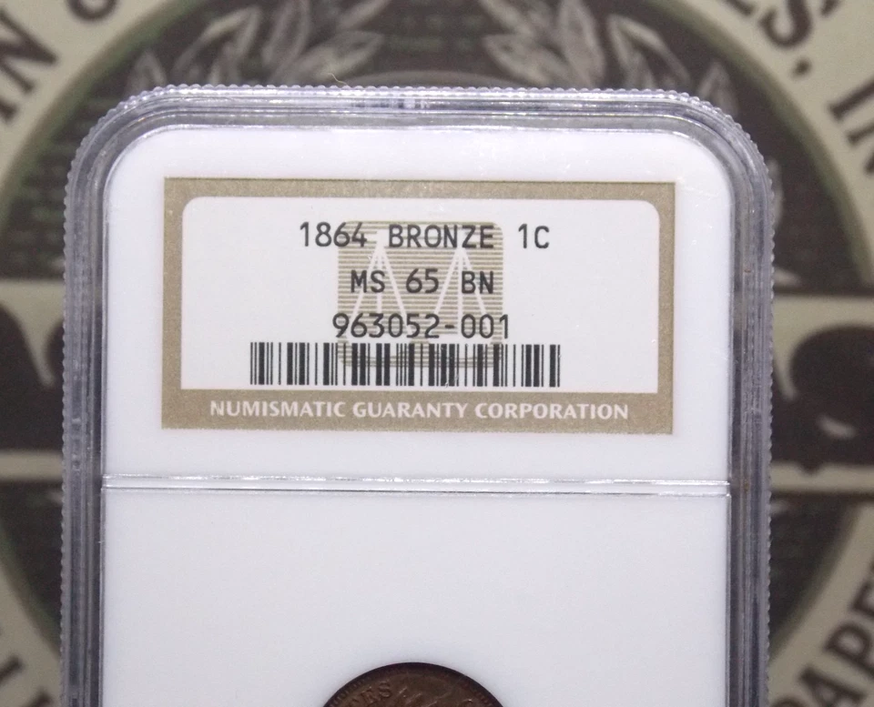 1864 Indian Head Cent *BRONZE* Penny 1c NGC MS65 BN #001 Gem BU Unc ECC&C, Inc. - Image 4 of 4