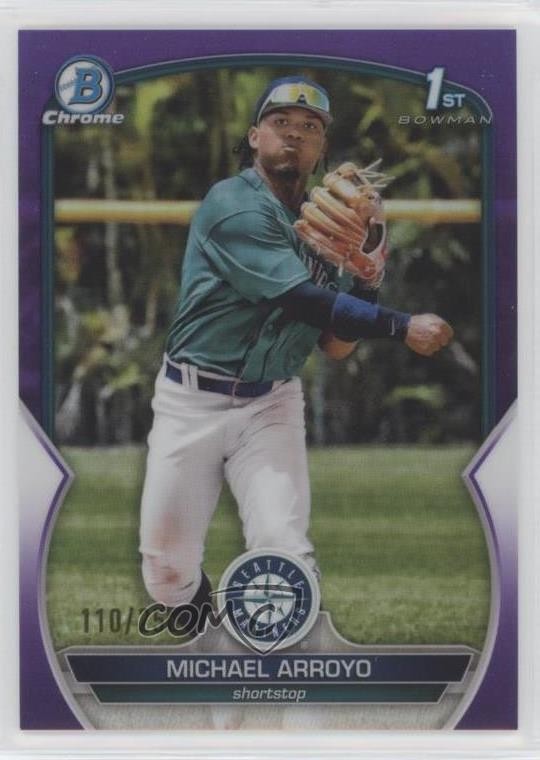 2023 Bowman Chrome Prospects Purple Refractor 110/250 Michael Arroyo #BCP-63 yf0