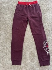 Converse Kids Joggers Size Large Maroon Red Sweatpants Logo on Leg