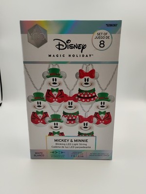 Disney Magic Holiday Mickey & Minnie Blinking Led Light String! NEW IN BOX!